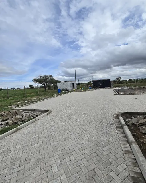 Herringbone paver driveway with curved concrete edge restraints